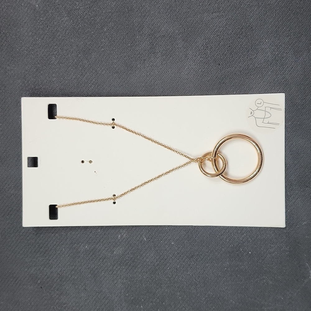 Long gold necklace